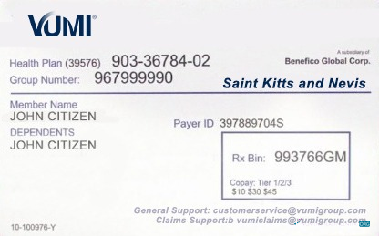 Download Saint Kitts and Nevis health insurance card Photoshop template